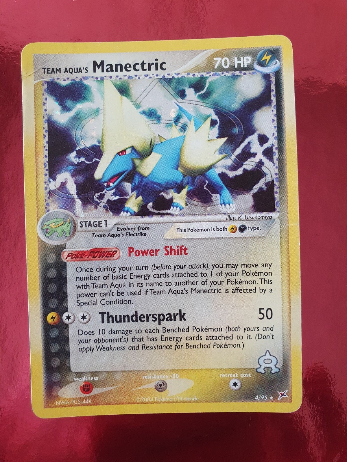 Manectric 4/95 holo pokemon kaart, Ophalen of Verzenden, Gebruikt