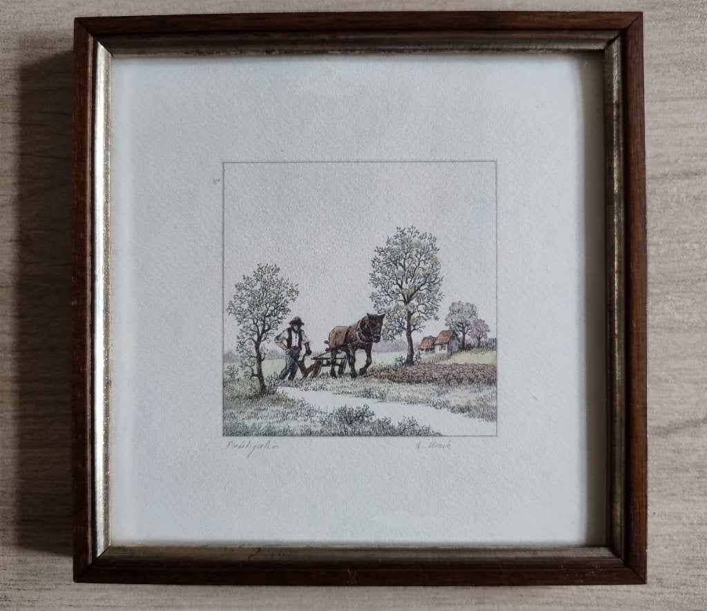 Schilderij uit de 4 jaargetijde Frühling, Ophalen of Verzenden, Klassiek, Ingelijst, Landschap