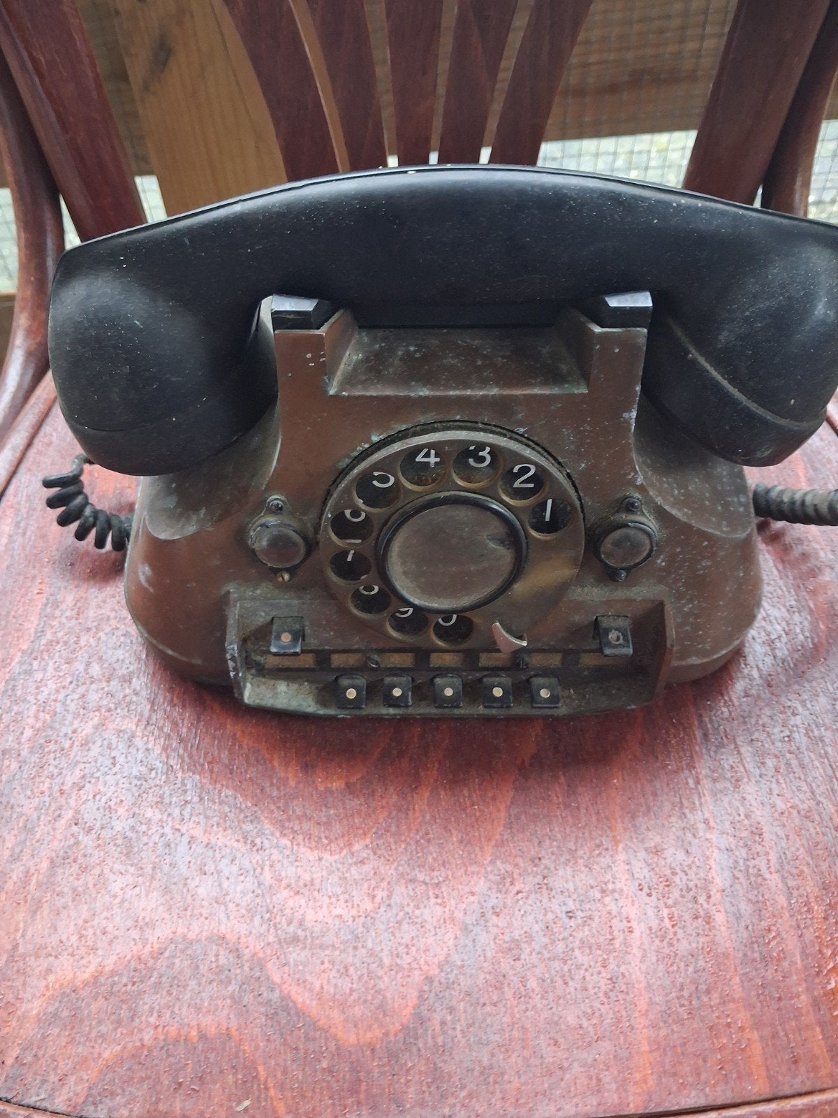 Vintage Telefoon met Draaischijf - Bakeliet, Ophalen of Verzenden, Gebruikt, Bakeliet