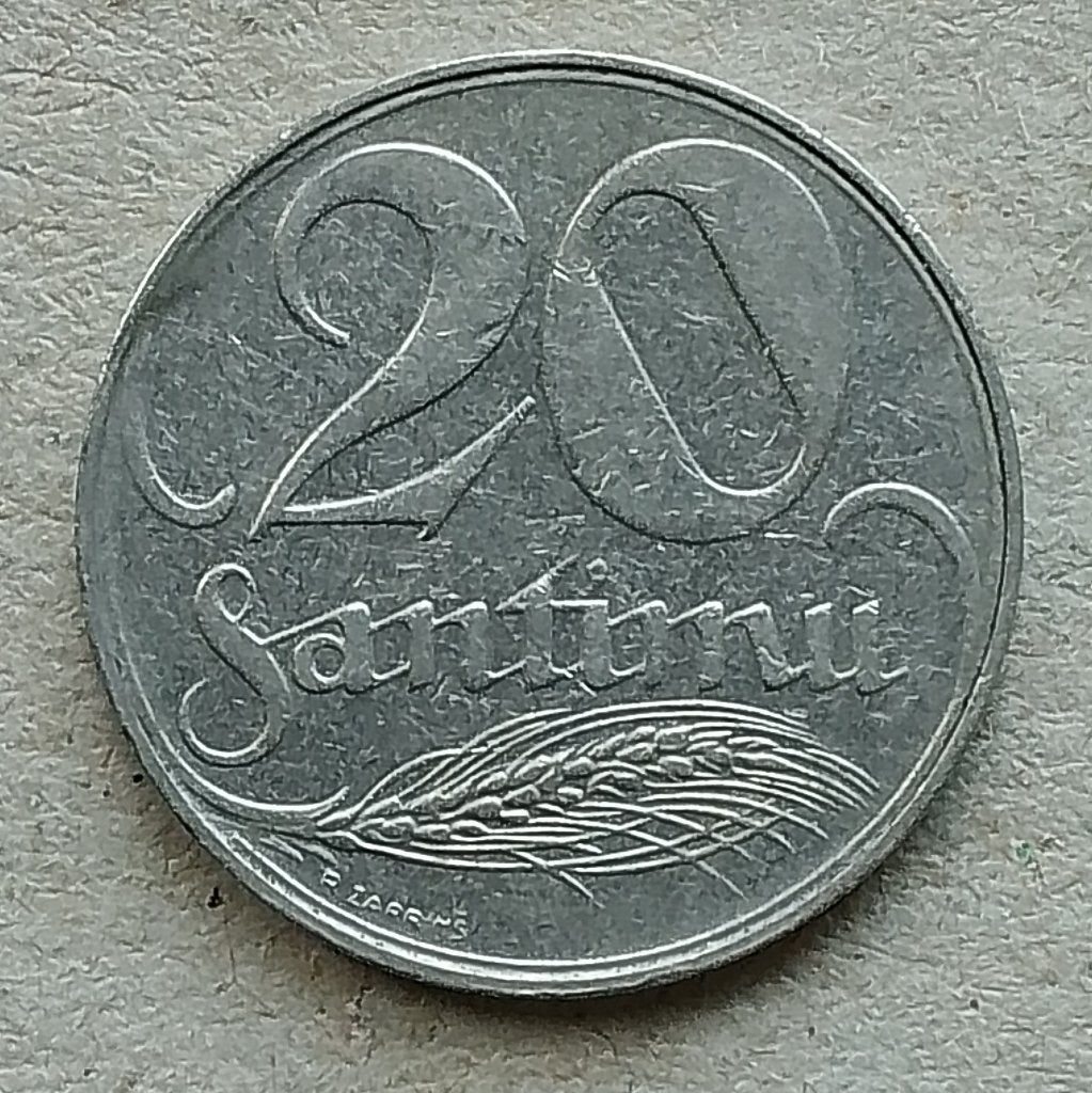 Letland, 20 santimu 1922, Ophalen of Verzenden, Overige landen, Losse munt