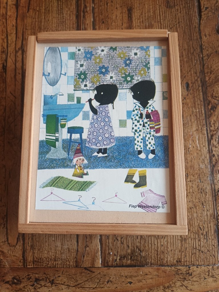 Jip en Janneke houten blokken puzzels 6 in 1 doos!!, Ophalen of Verzenden, Zo goed als nieuw, Overige typen