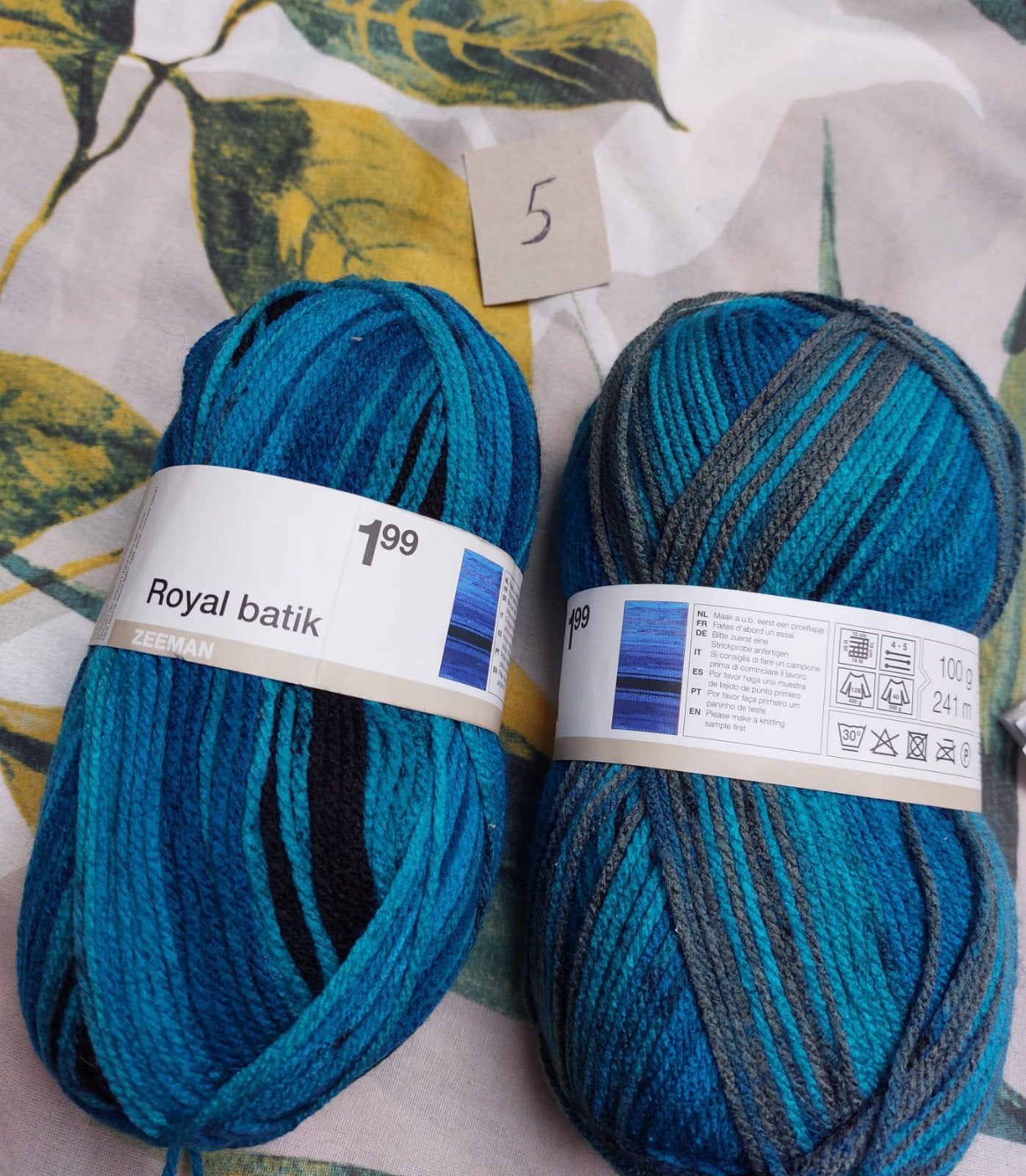 2 bollen garen blauw gemêleerd ( Royal Batik), Ophalen of Verzenden, Nieuw, Breien of Haken, Wol of Garen