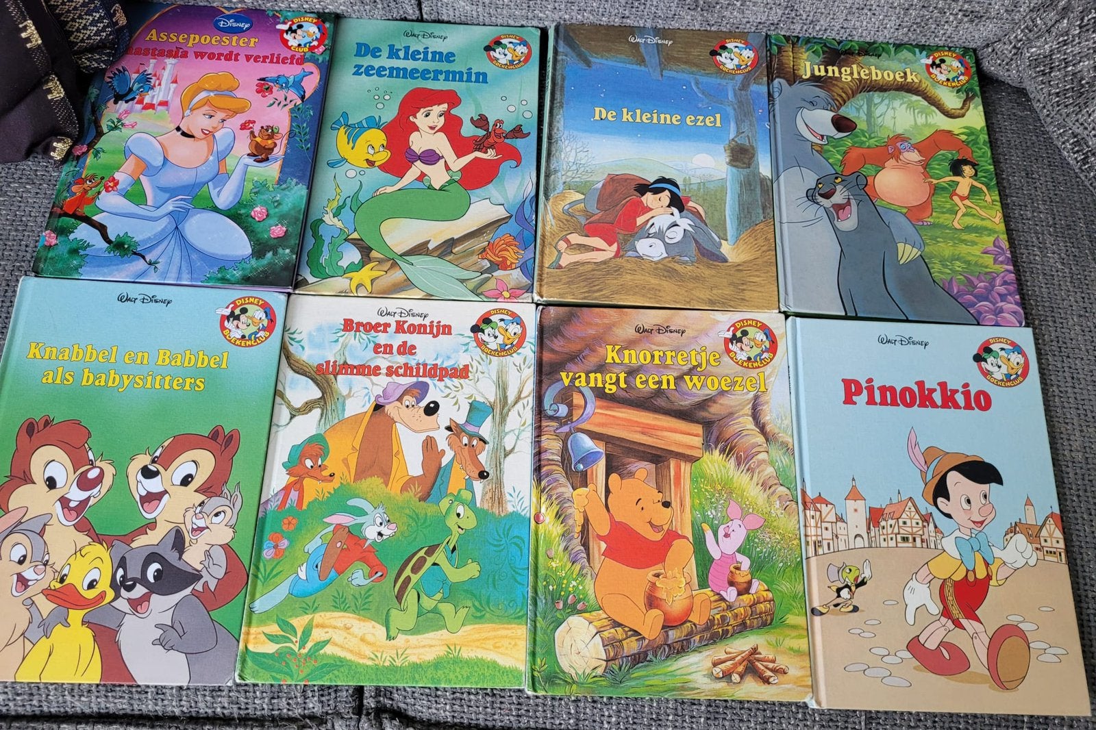 8 x disney boeken walt disney pinokkio junglebook, Ophalen of Verzenden, Gebruikt, Overige typen