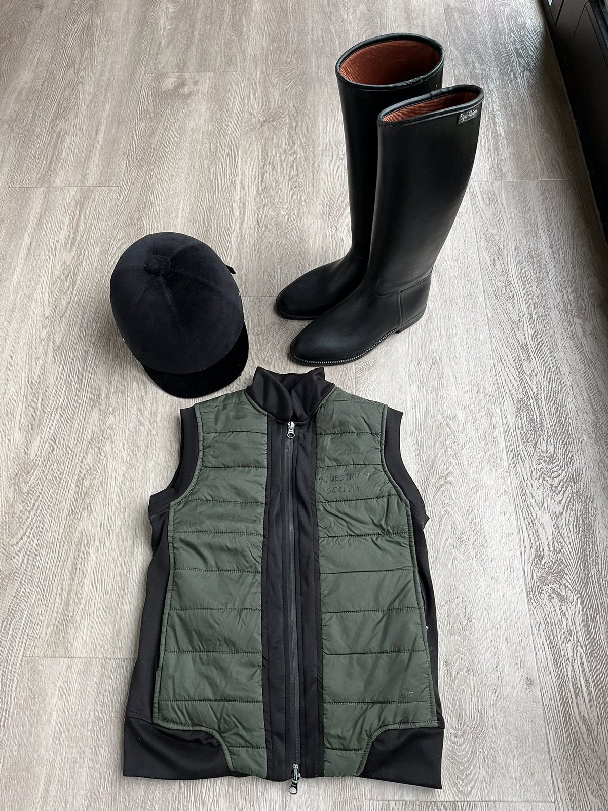 Paardrijcap, -laarzen en bodywarmer meisje ca. 13 jaar, Gebruikt, Kinderen, Overige typen, Ophalen of Verzenden