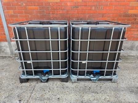 NIEUWE Zwarte ibc van 1060 op pvc pallet ( Tonnen,Vaten ), Tuin en Terras, Regentonnen, Ophalen, Kunststof, Met kraantje, 150 liter of meer