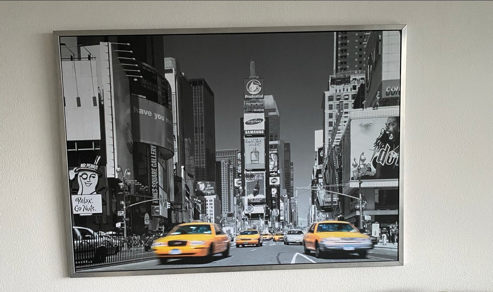 Muurdecoratie New York Times Square - 100x140 cm, Ophalen, 125 cm of meer, Zo goed als nieuw, Foto of Poster