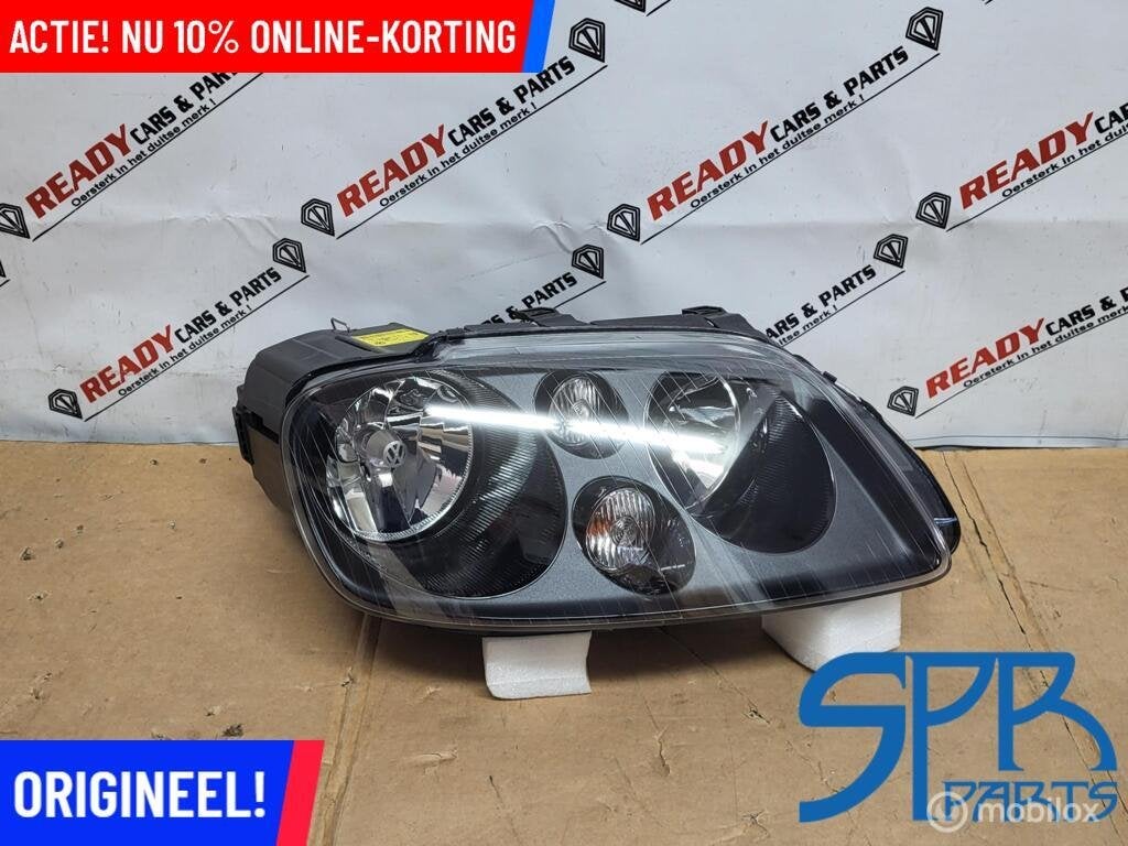 Koplamp ZWART Origineel Rechts VW Caddy III 03-10 1T0941006P, Auto-onderdelen, Volkswagen, Nieuw, Ophalen of Verzenden, Volkswagen
