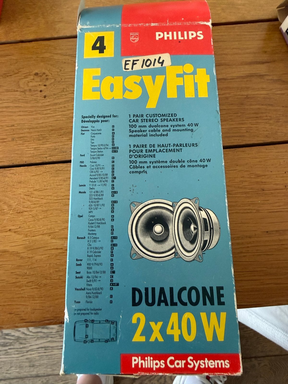 Philips EasyFit EF1014 Car Stereo Speakers 2x40W, Auto diversen, Ophalen, Nieuw