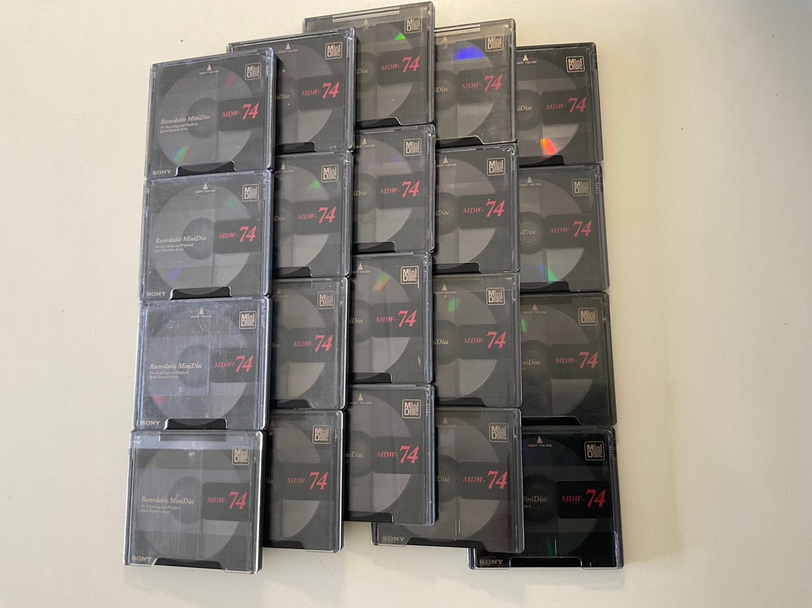 Minidisc’s.   SONY MDW-74   20x als nieuw.  74 minuten, Ophalen of Verzenden