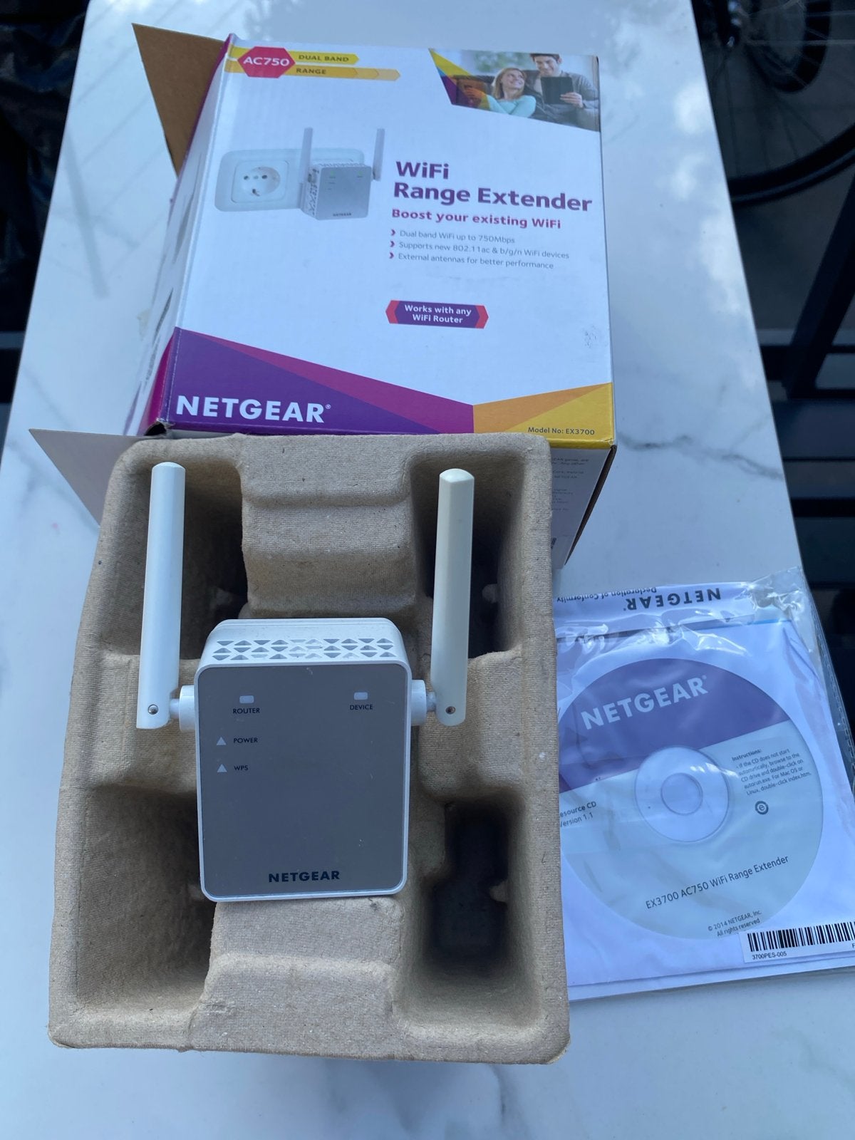 NETGEAR AC750 WiFi Range Extender EX3700, Ophalen, Zo goed als nieuw, Router