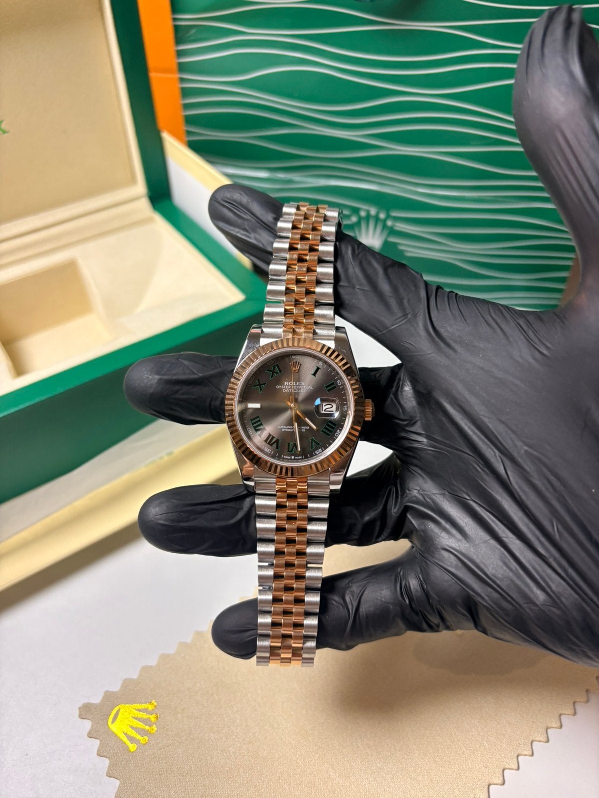 Rolex Datejust Two Tone Wimbledon 41mm, Staal, Rolex, Verzenden, Polshorloge