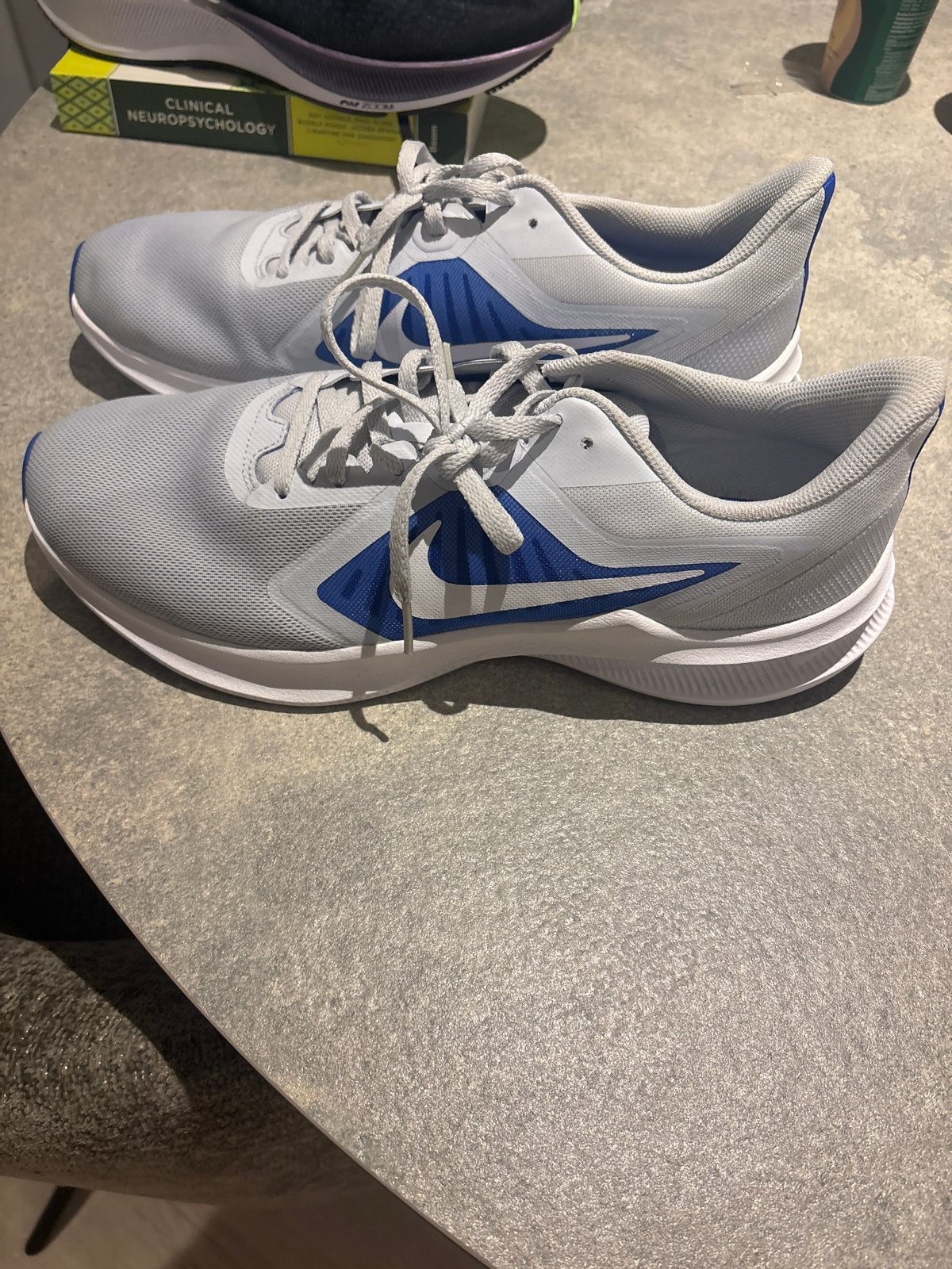 Nike Downshifter 10 - Grijs/Blauw Hardloopschoenen maat 46, Kleding | Heren, Ophalen of Verzenden, Zo goed als nieuw, Blauw, Sneakers of Gympen