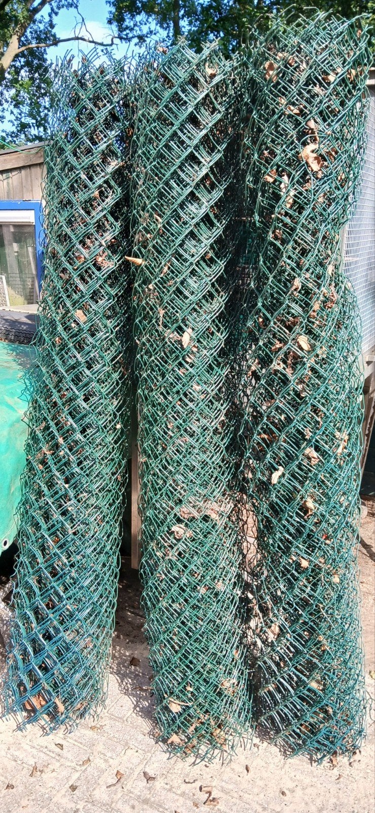 3 rollen Groen harmonika Gaas Rollen, Ophalen, Gebruikt, IJzer, Gaashekwerk