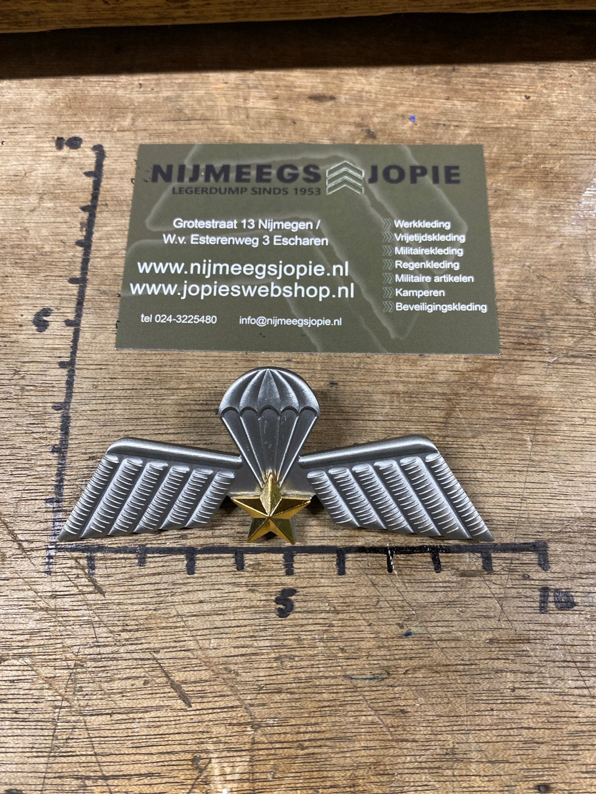 Nederlands Parawing Brevet A (met ster) metaal, Verzamelen, F, G, Lintje, Medaille of Wings, Ophalen of Verzenden