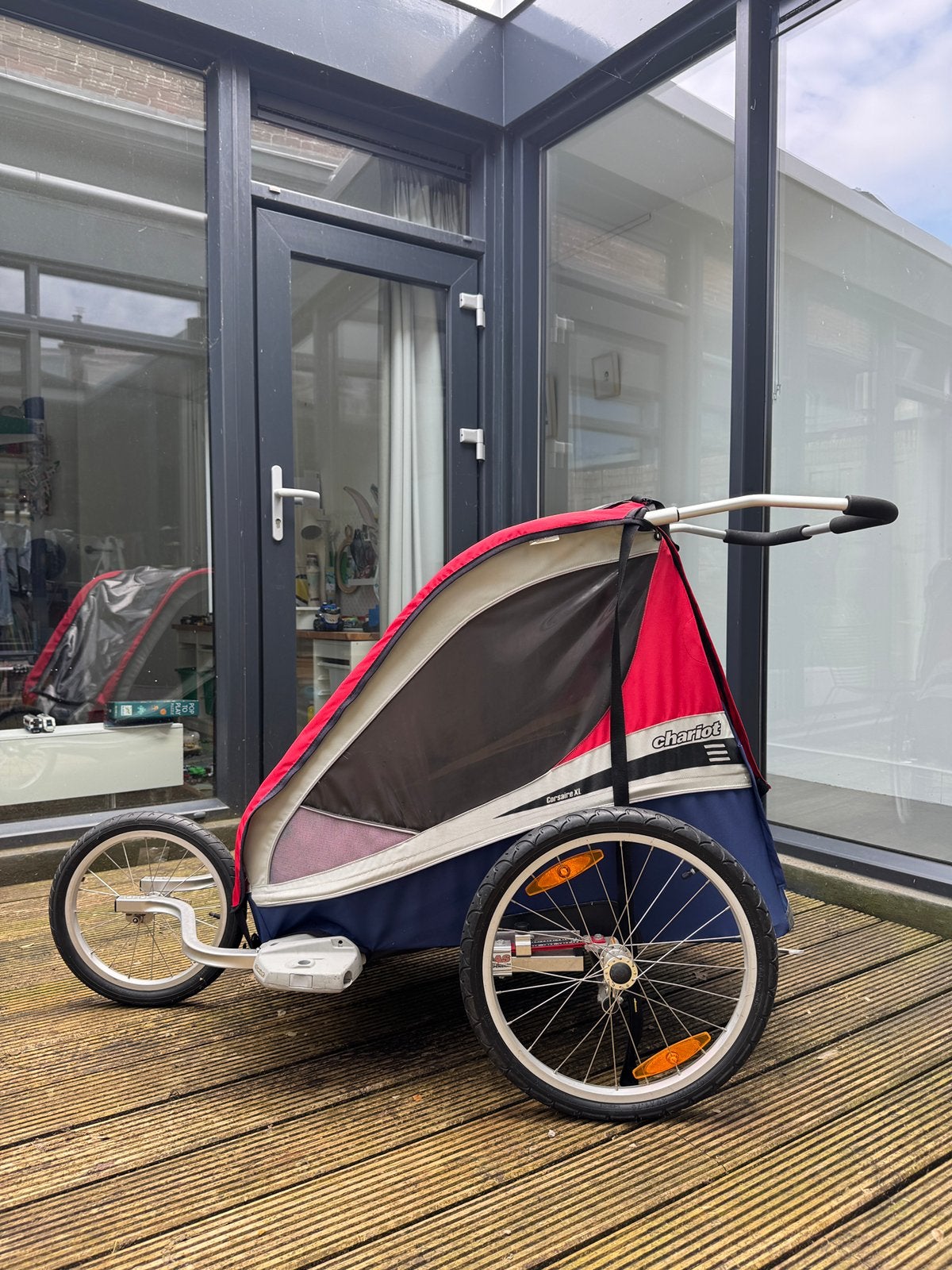 Chariot Corsaire XL complete set (2-zitter), Fietsen en Brommers, Fietsaccessoires | Aanhangers en Karren, Ophalen, Gebruikt, Kinderkar