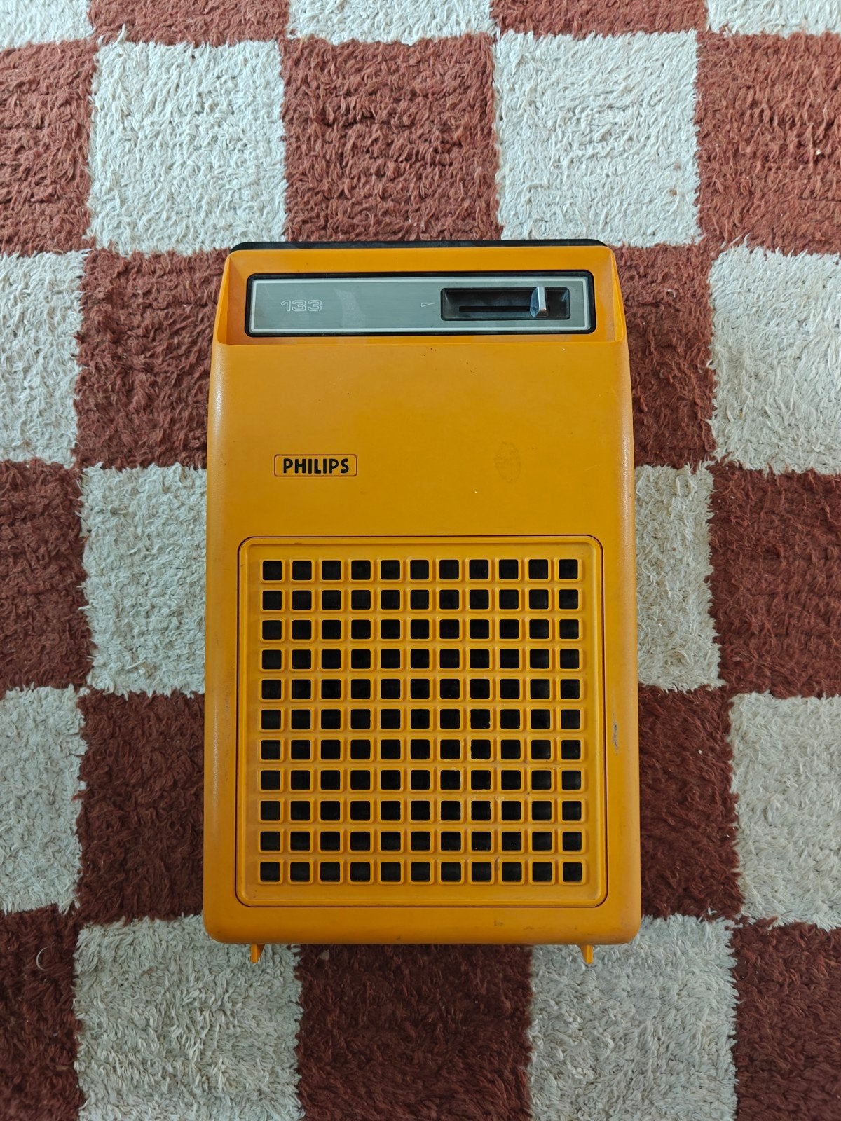Vintage Philips 133 Platenspeler - Draagbaar Oranje