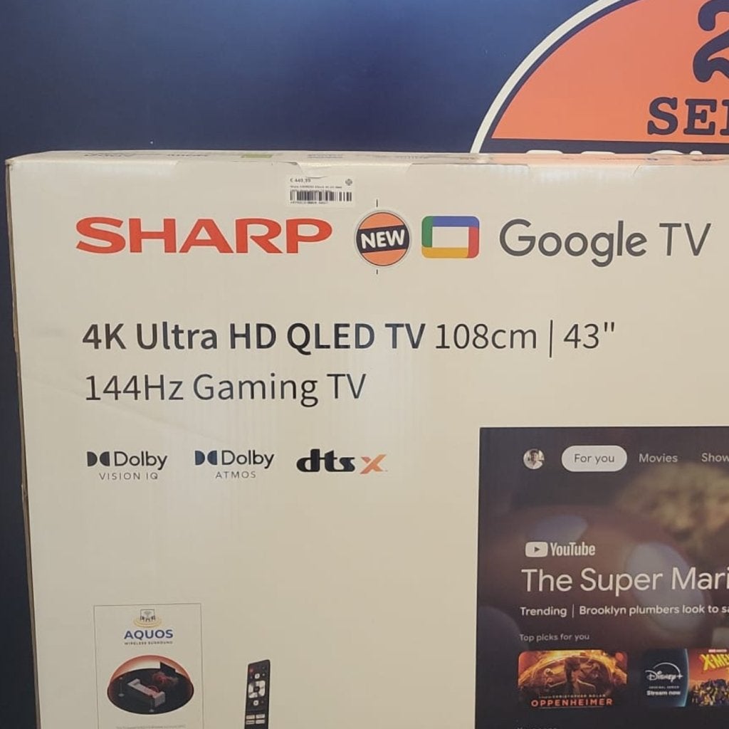 Sharp 43GR8265 43inch 4K UH Qled 144Hz Smart Google TV Nieuw, Audio, Tv en Foto, Televisies, Sharp, Nieuw, https://global.sharp/contact/