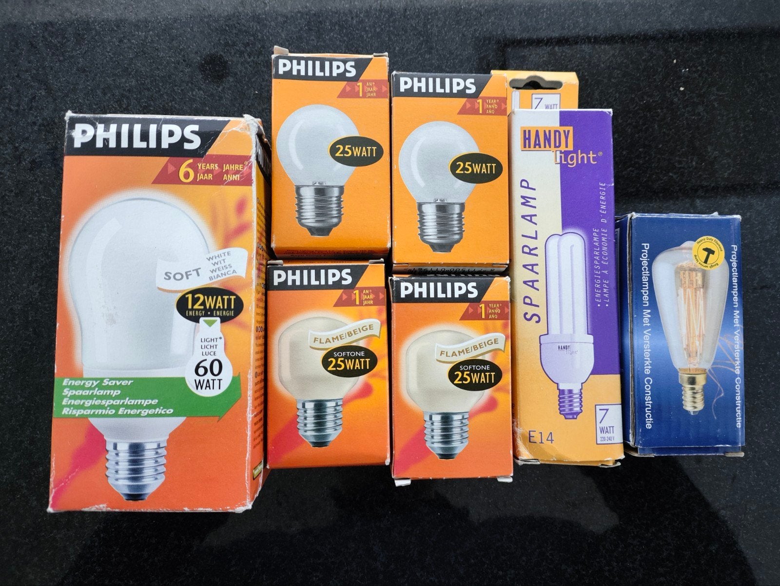 Diverse gloeilampen en spaarlampen - Philips, Handy Light, Huis en Inrichting, Philips, Gloeilamp, E14 (klein), Nieuw