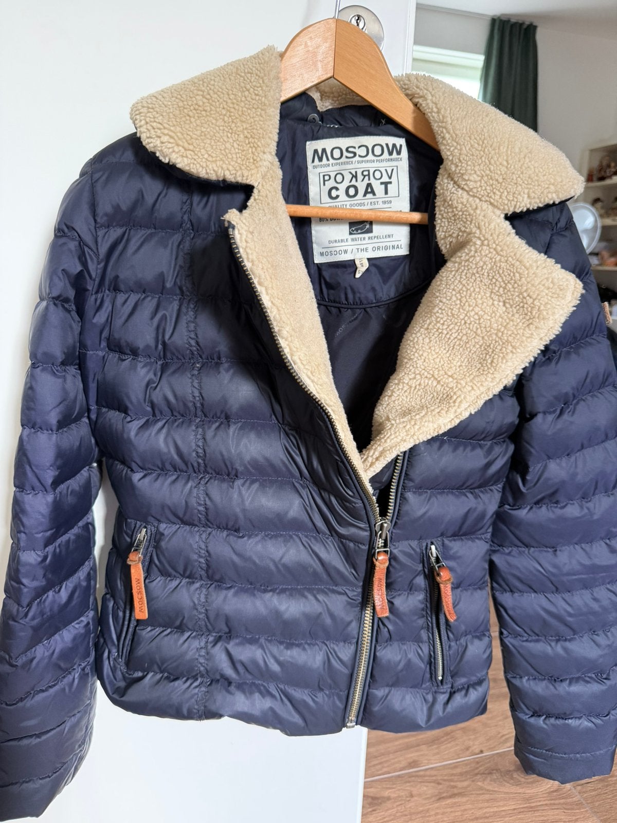 Moscow winterjas xs donkerblauw, Ophalen of Verzenden, Zo goed als nieuw, Maat 34 (XS) of kleiner, Blauw