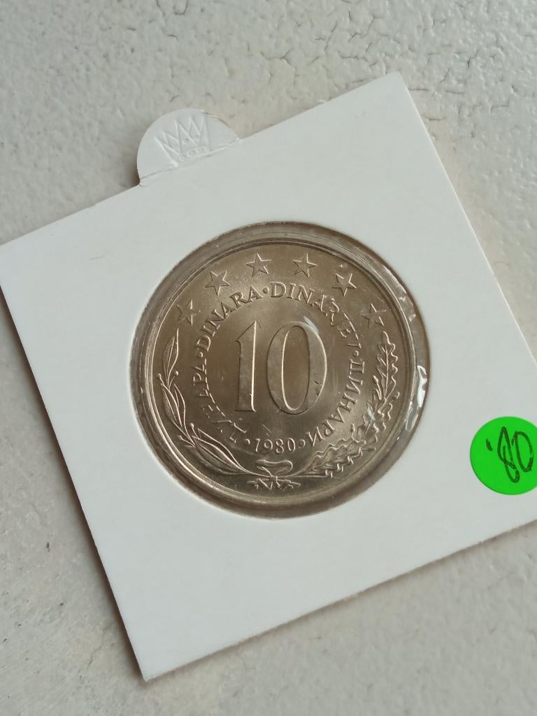 Joegoslavië 10 dinara 1980., Ophalen of Verzenden, Joegoslavië, Losse munt