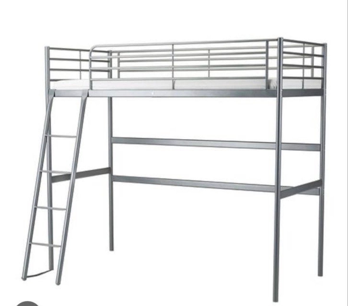 IKEA SVÄRTA Hoogslaper - Zilverkleurig Metaal, Ophalen, Gebruikt, Eenpersoons, 200 cm