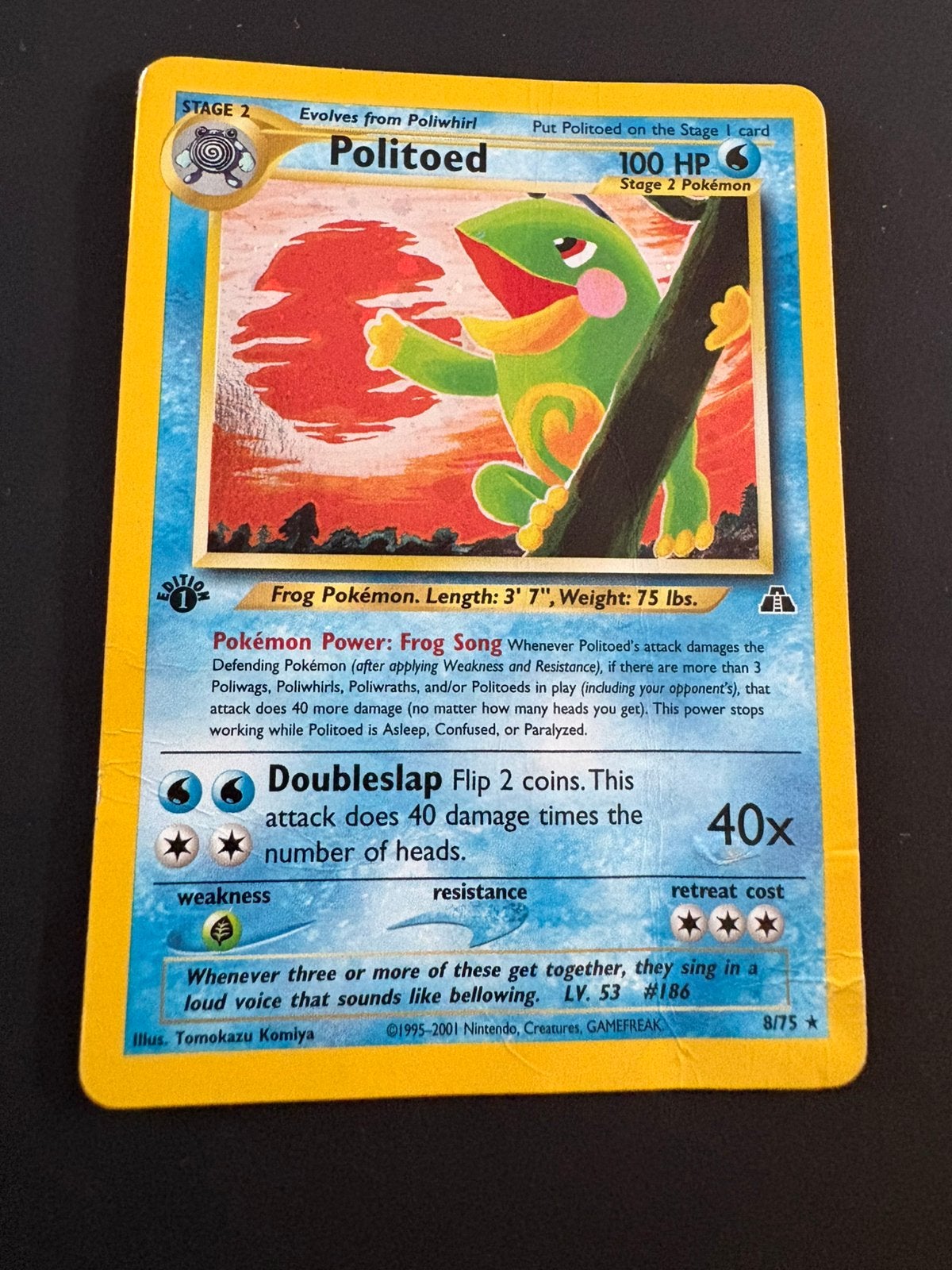 Politoed Holo 8/75 Neo Discovery 1st Edition, Verzenden, Gebruikt