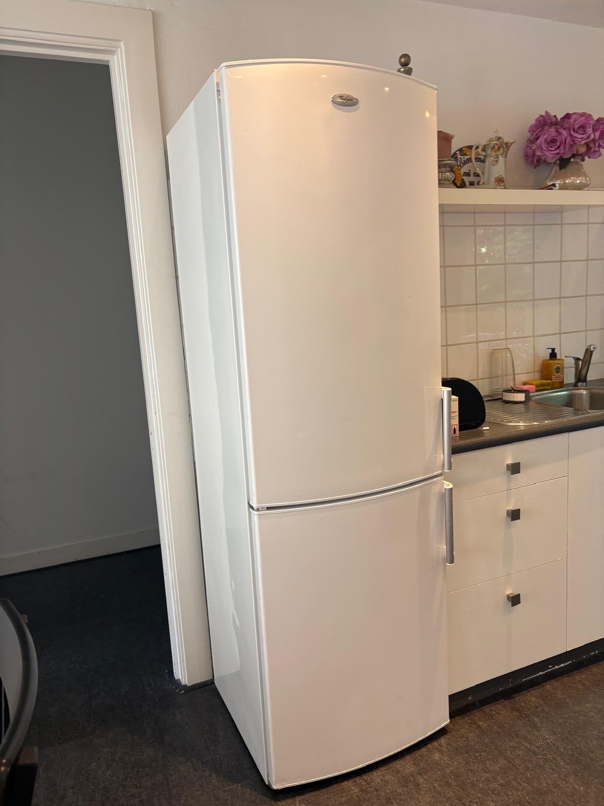 Whirlpool Koelkast met Vriezer - Wit, Ophalen, Gebruikt, 200 liter of meer, 60 cm of meer