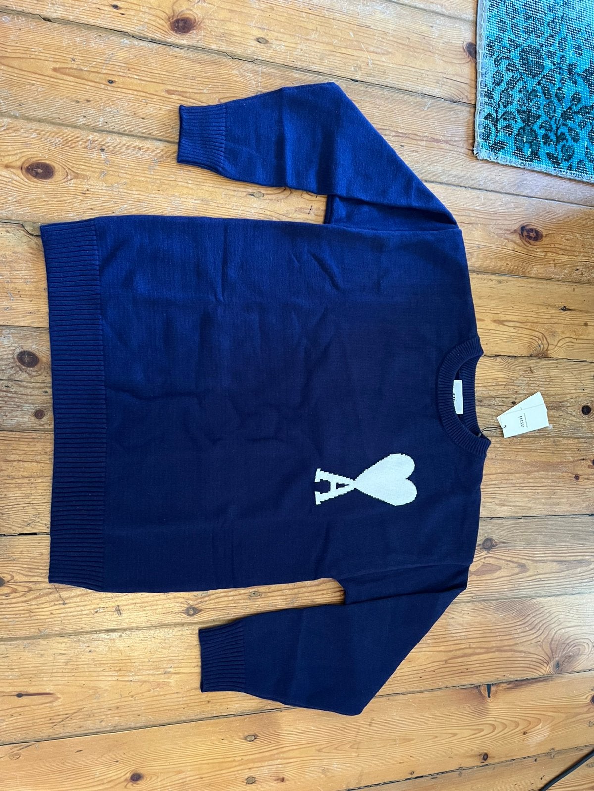 Ami Paris sweater donkerblauw, Kleding | Heren, Truien en Vesten, Ophalen of Verzenden, Nieuw, Maat 52/54 (L), Blauw