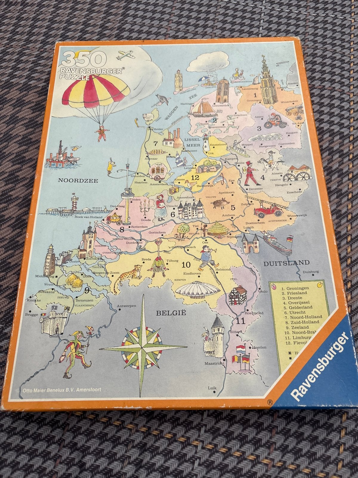 Ravensburger Puzzel Nederland Kaart 350 Stukjes, Ophalen of Verzenden, Minder dan 500 stukjes, Gebruikt, Legpuzzel