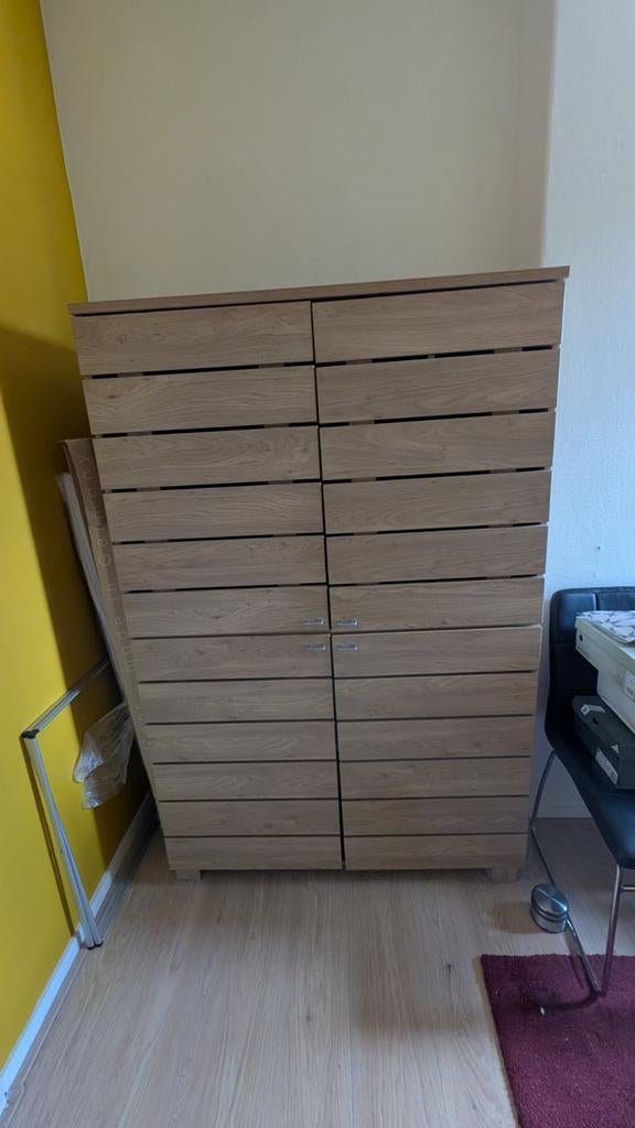 Houten kast met deuren en planken - 110x49x168cm, Ophalen, Met deur(en), 100 tot 150 cm, Zo goed als nieuw