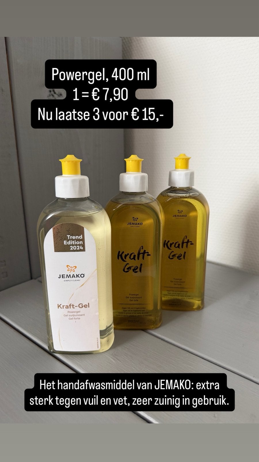 Nieuwe JEMAKO Powergel 400ml - Handafwasmiddel, Huis en Inrichting, Schoonmaakartikelen, Ophalen of Verzenden, Schoonmaakmiddel