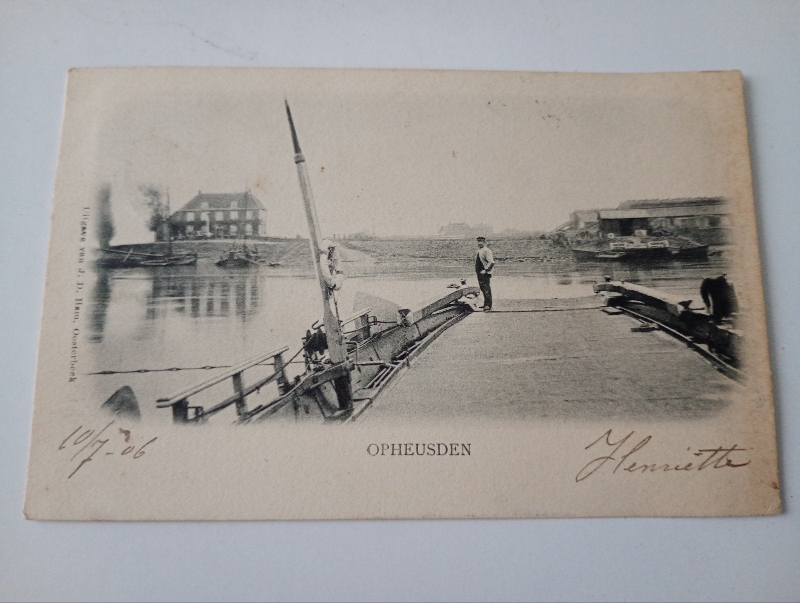 Opheusden Veerpont naar Wageningen 1906, Ophalen of Verzenden, Voor 1920, Gelopen, Gelderland