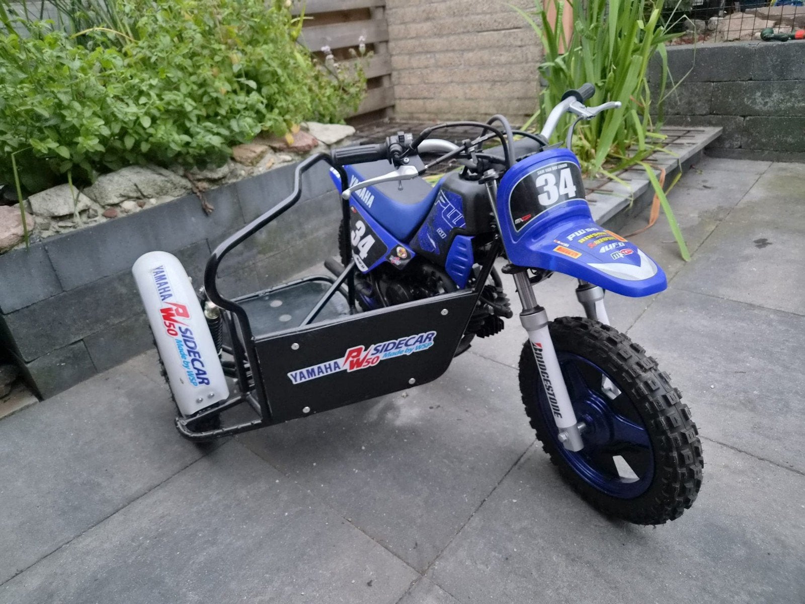 Yamaha PW50 met zijspan - Uniek kinder crossmotor, Motoren, Motoren | Zijspanmotoren