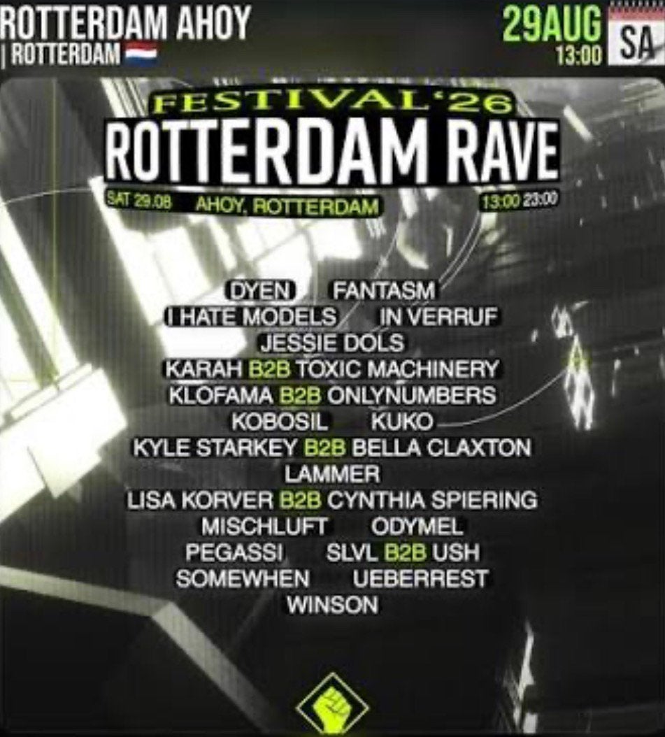 Ticket Rotterdamse Rave 2026, Tickets en Kaartjes, Eén persoon