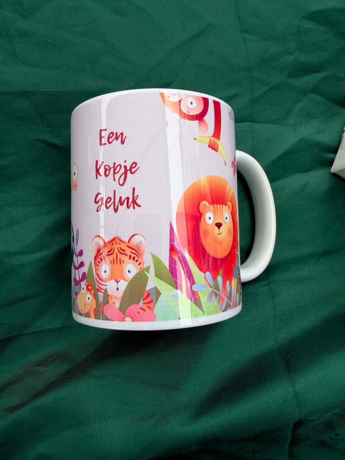 Mok 'Een kopje geluk' met cartoon dieren, Overige typen, Nieuw, Ophalen of Verzenden, Steen/keramiek