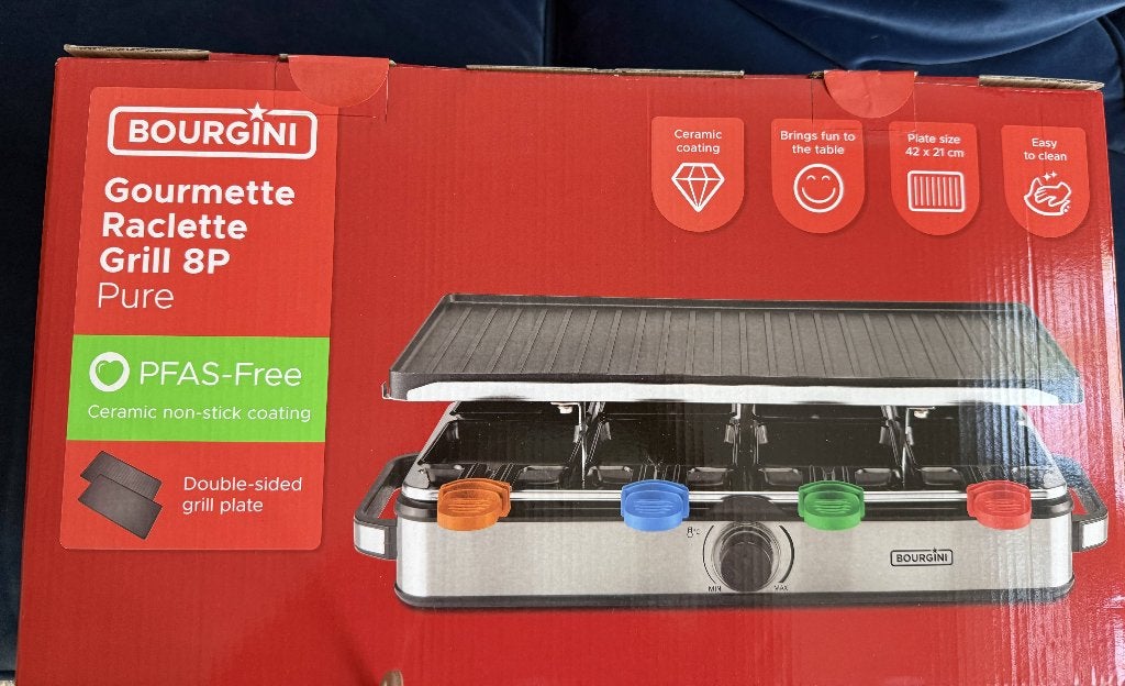 Bourgini gourmet raclette grill 8p nieuw (raclette grill), Ophalen of Verzenden, Nieuw, 8 personen of meer