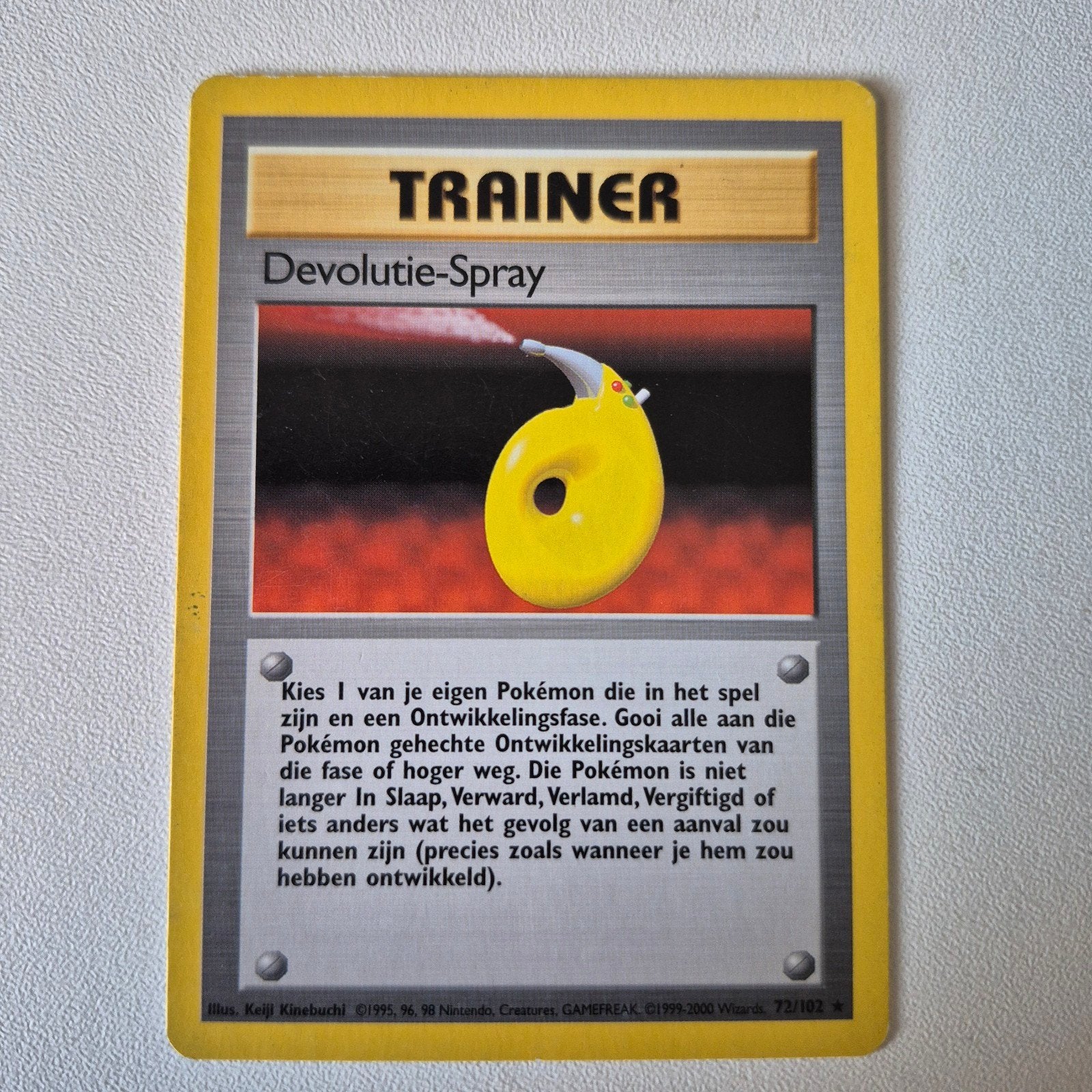 Pokémon kaart devolution spray NL, Ophalen of Verzenden, Gebruikt, Losse kaart