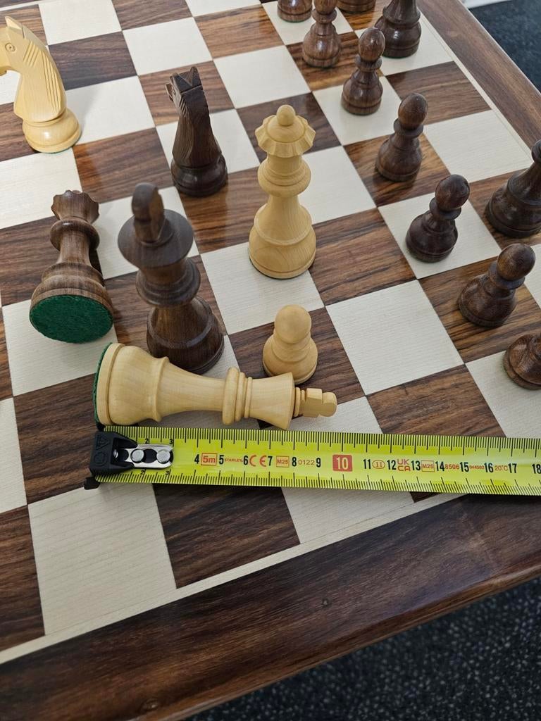 Duits schaakspel: toernooiset met massief houten bord, Ophalen of Verzenden