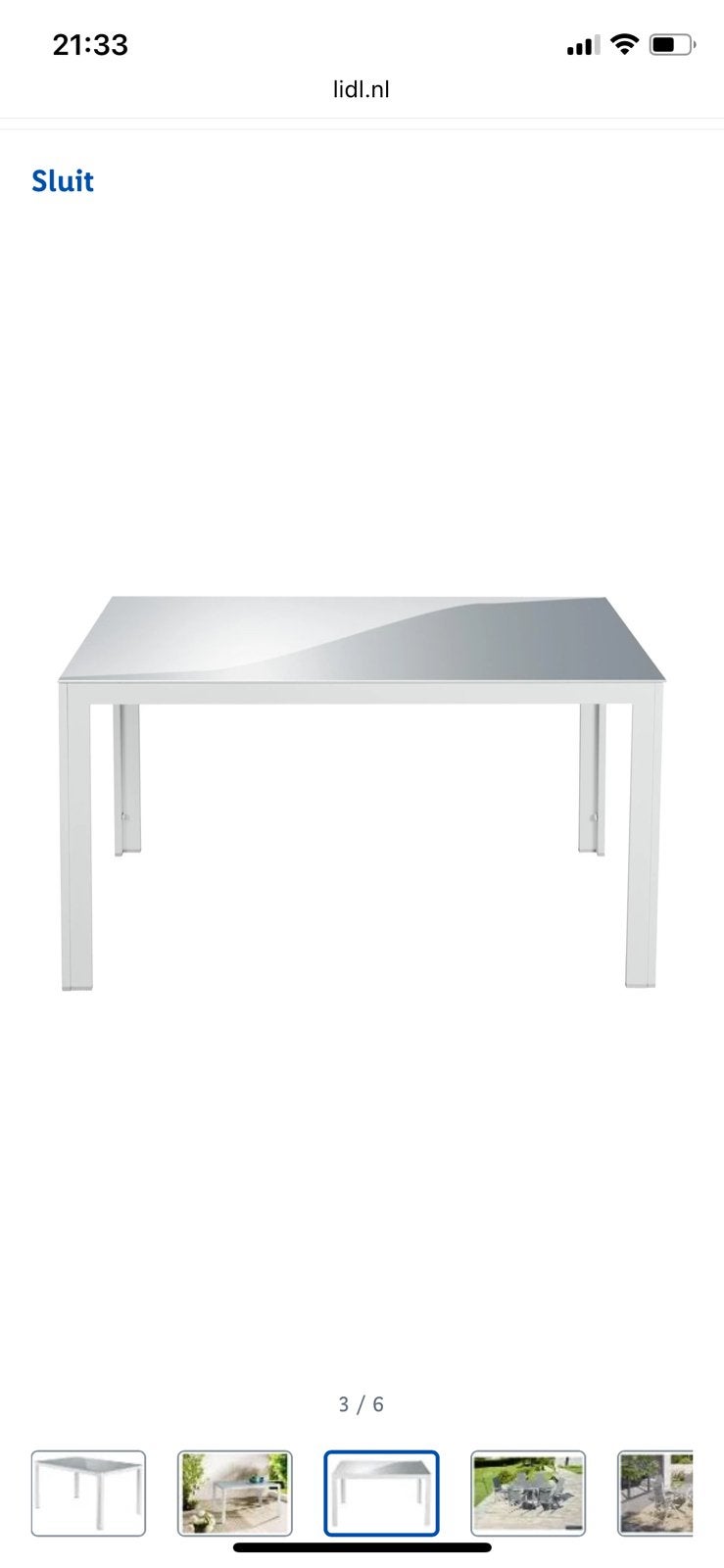 NIEUW in doos! Aluminium tuintafel Houston, €45,-!!, Ophalen, Nieuw, Rechthoekig, Aluminium