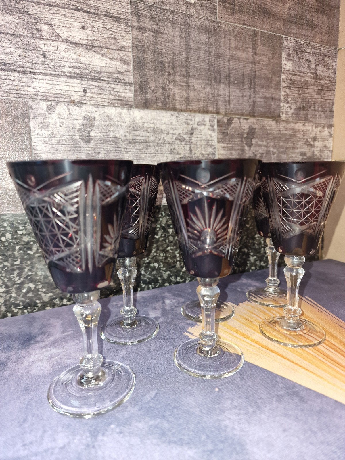 Bohemen Ruby Kristal Glazen Set, Ophalen