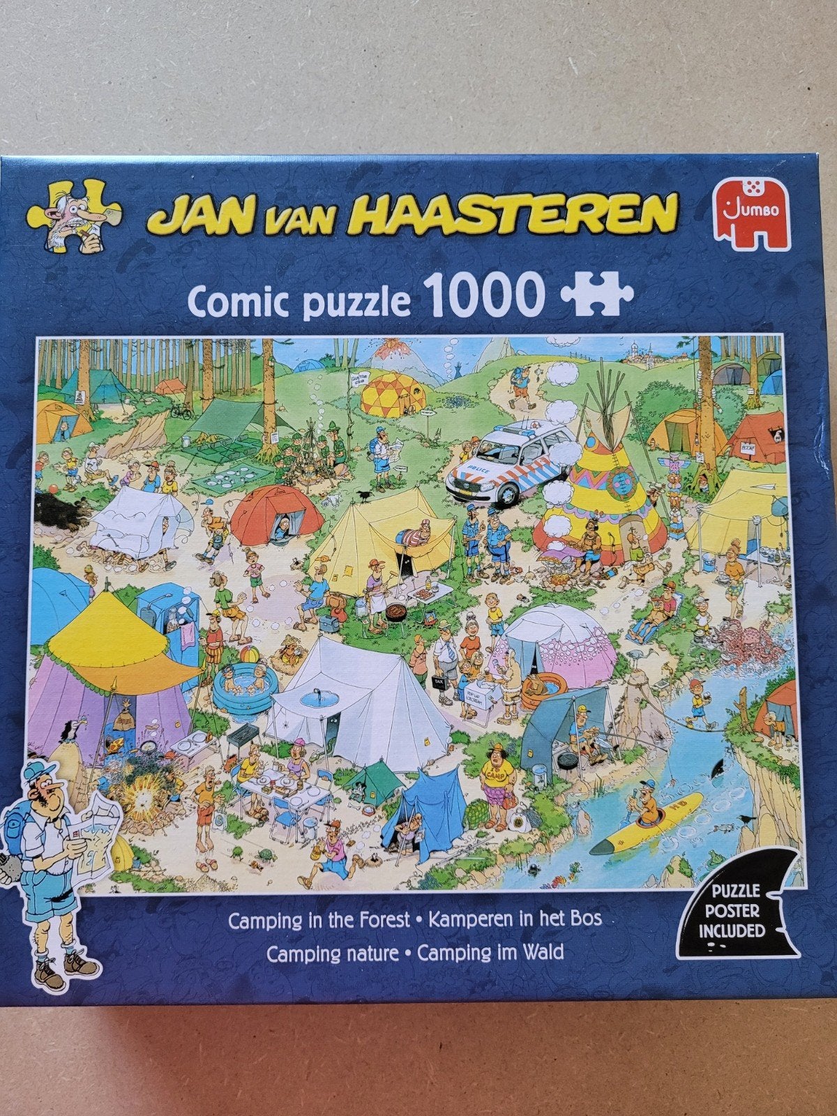Jan van Haasteren puzzel,  Kamperen in het bos,  1000 stukje, Hobby en Vrije tijd, Denksport en Puzzels, Ophalen of Verzenden
