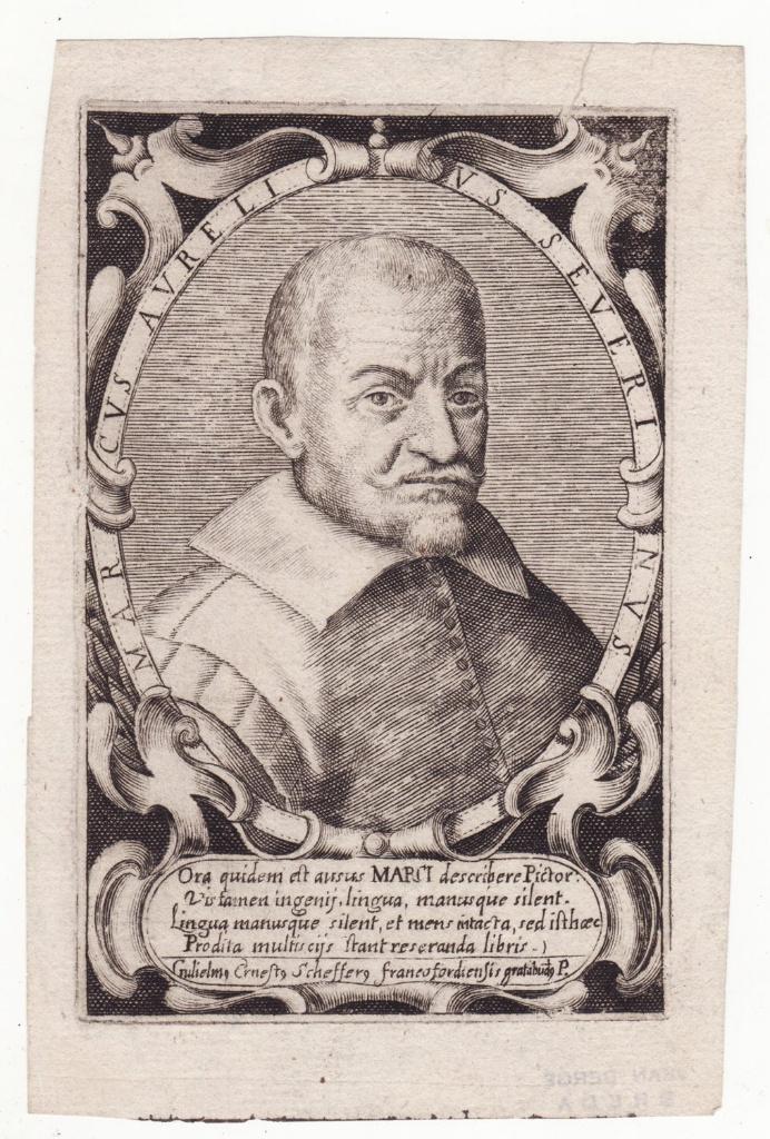 Marcus Aurelius Severinus chirurg ets / gravure 17e eeuw, Antiek en Kunst, Kunst | Etsen en Gravures, Gravure, Blanco verso, Portret