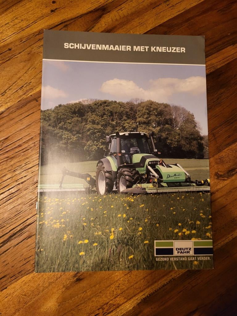 tractor folder Deutz-Fahr schijvenmaaier met kneuzer, Ophalen of Verzenden, Zo goed als nieuw
