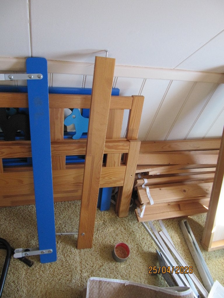 kinderbed Ikea kritter blauw of Grenen, Ophalen, Gebruikt, 70 tot 85 cm, Lattenbodem