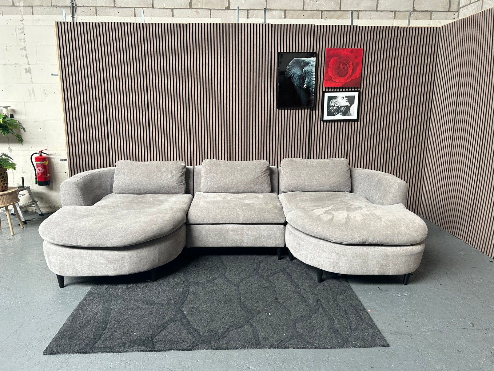 GRATIS LEVERING Goossens U-Bank Grijs 350X170 GEREINIGD