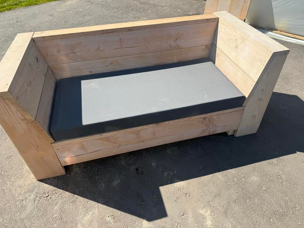 Nieuwe Douglas loungeBank White Wash met Antraciet Kussen, Ophalen, Nieuw, Hout