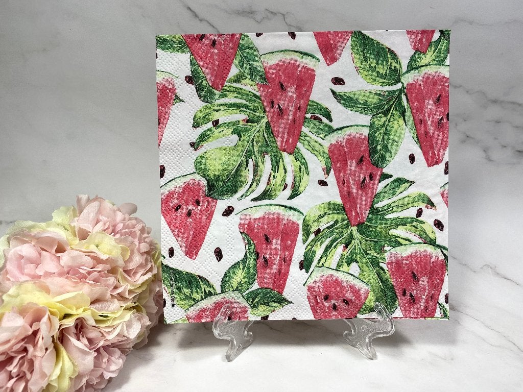 Knutsel servetten water meloen decoupage nr 155, Ophalen of Verzenden, Nieuw