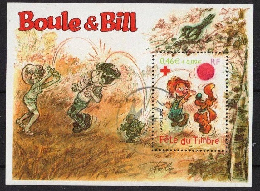 Frankrijk, blok Boule & Bill 2002-3, Verzenden, Gestempeld