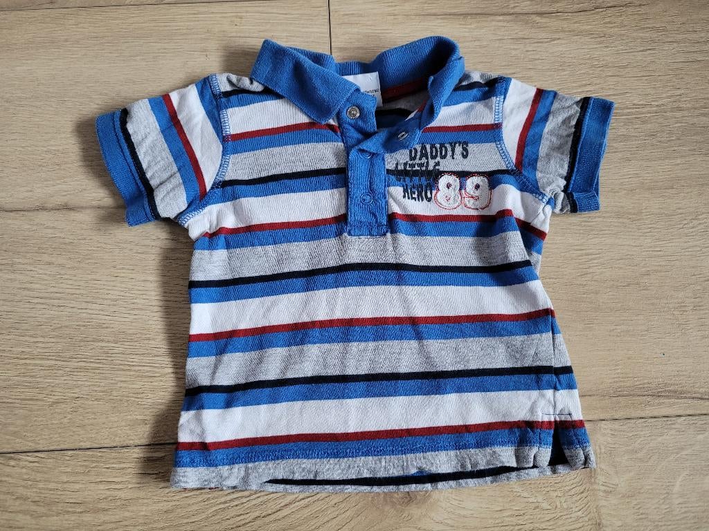 TOPOMINI gestreept polo shirtje maat 74 ~ MP3034, Kinderen en Baby's, Gebruikt, Topomini, Ophalen of Verzenden, Jongetje