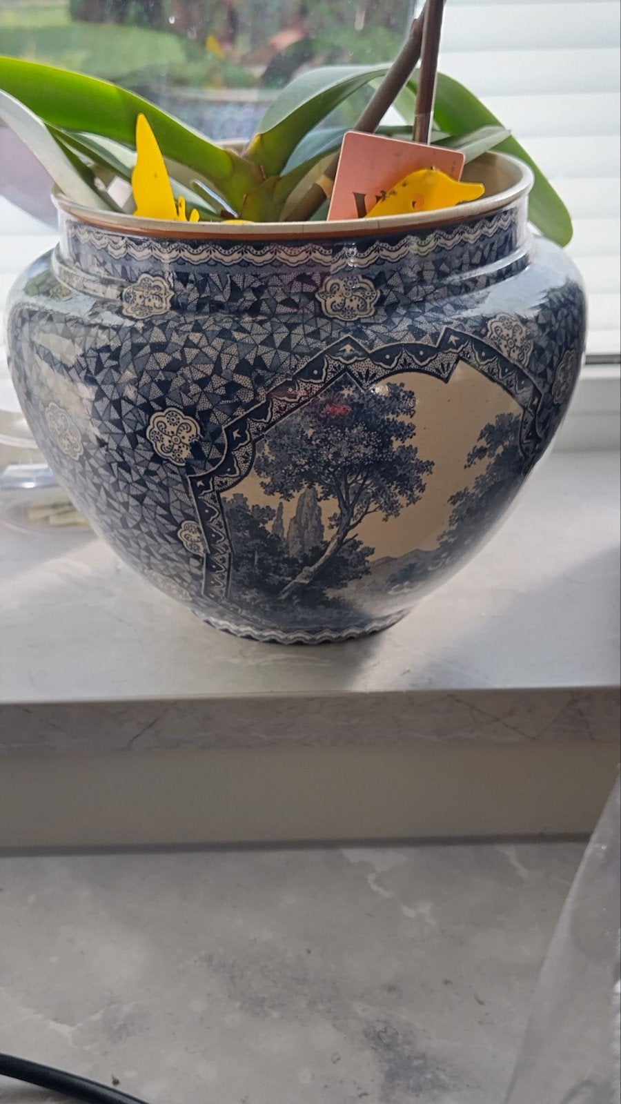 Grote Villeroy & Boch Bloempot met Blauw-Wit Decor, Ophalen of Verzenden